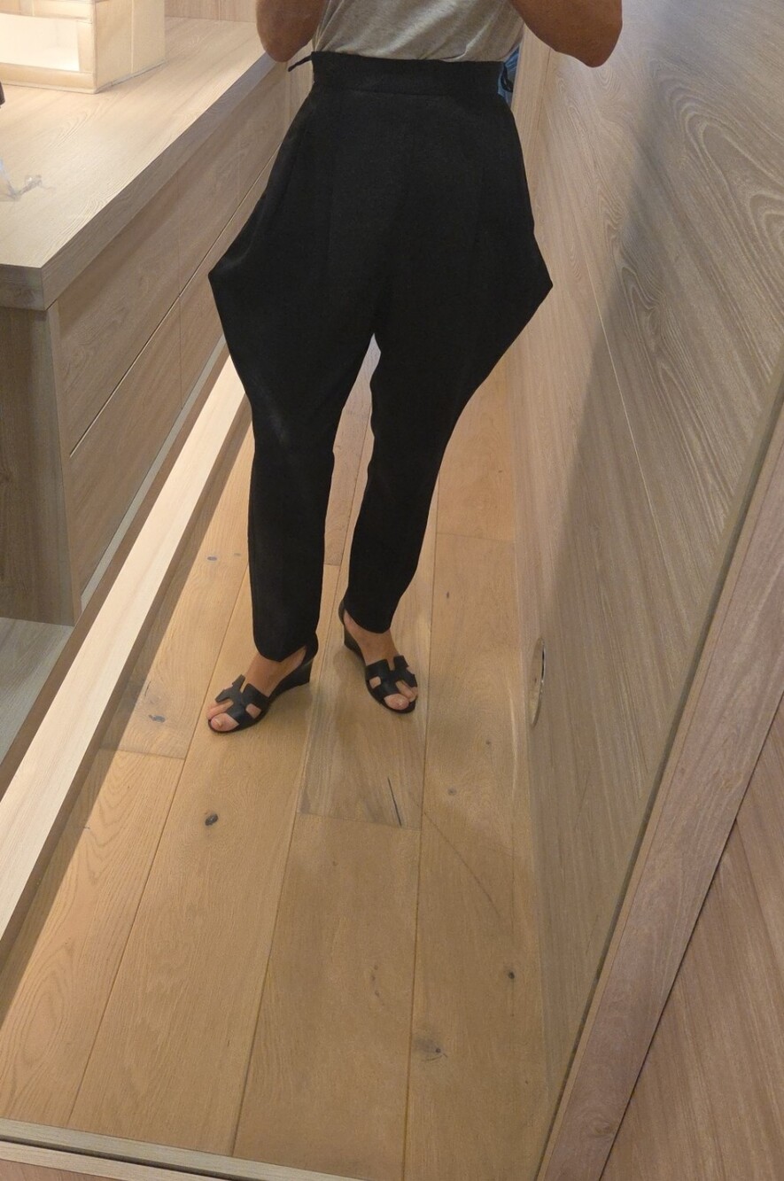 Celine Black Wide-Leg Draped Tapered Pants